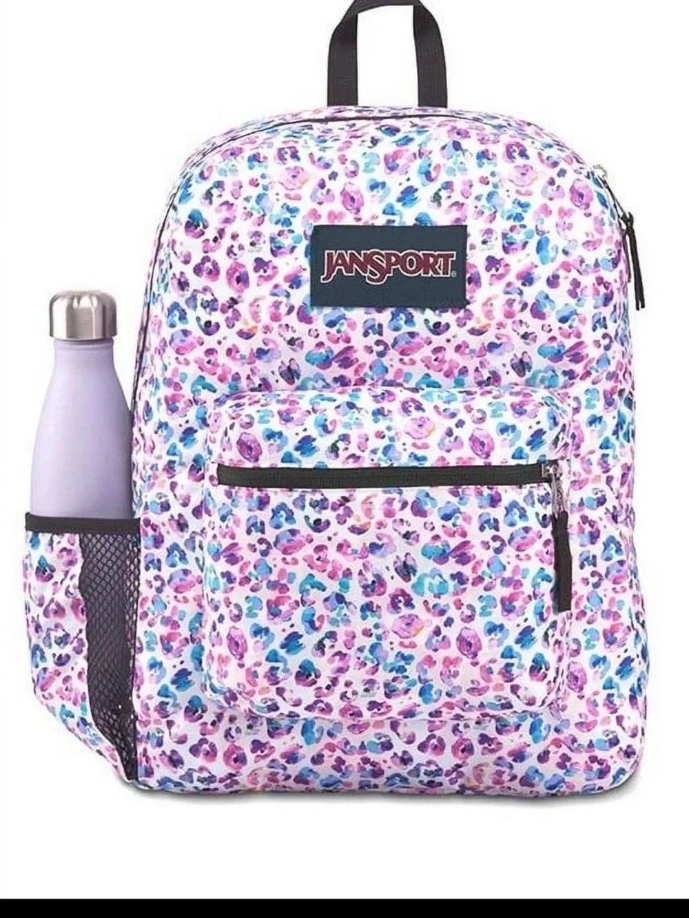 Jansport Kids Leopard Print Backpack in Pink, Purple & Blue
